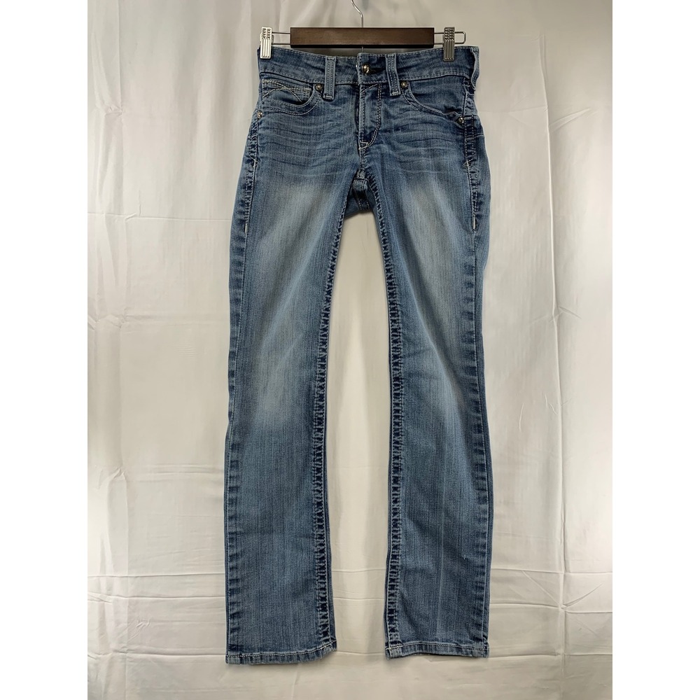 Ariat R.E.A.L. Straight Leg Jeans Womens 26 Blue Medium Wash Mid-Rise Stretch